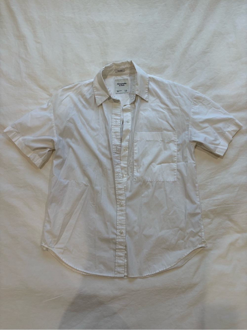 Women’s Abercrombie & Fitch White Short Sleeve Button-Down Shirt